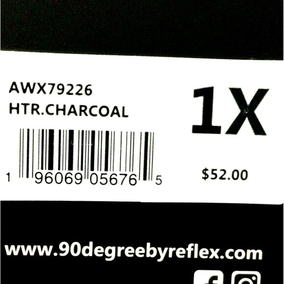 90 Degree by Reflex Womens Pants sz 1X new $52 Gray Soft Lightweight Jogger x27" - Picture 2 of 9